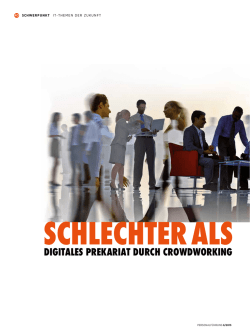 Digitales Prekariat durch Crowdworking - Bund