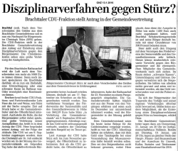 Disziplinerverfahreii gegen Sturz?
