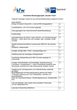 Checkliste Beratungsprojekt „Runder Tisch“ Lohnsteuer