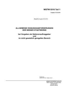 WSTW 9310 Teil 1, Ausgabe 01.03.2016