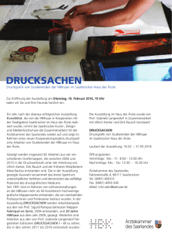 drucksachen - an der HBKsaar