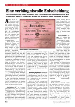 Eine verh&auml;ngnisvolle Entscheidung