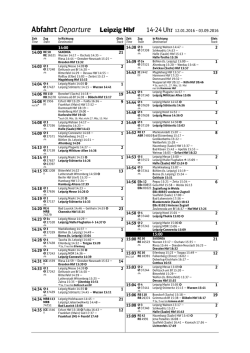 Leipzig Hbf / Abfahrt / gültig 12.01.2016 bis 03.09.2016 || 14