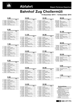 Abfahrt Bahnhof Zug Chollermüli