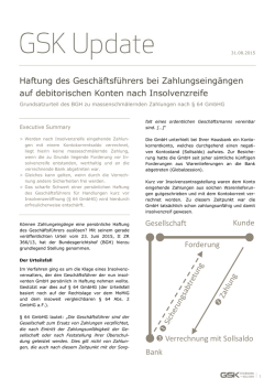 GSK Update_Geschaeftsfuehrerhaftung_64 GmbHG