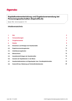 Kapitalkontenentwicklung und Ergebnisverwendung bei