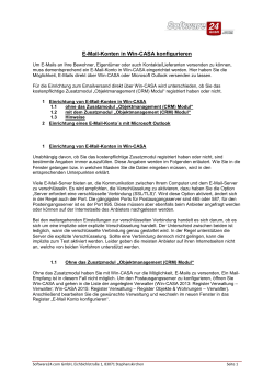 E-Mail-Konten in Win-CASA konfigurieren