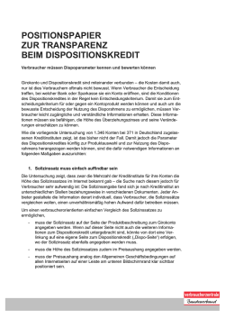 Transparenz beim Dispositionskredit | Positionspapier des vzbv | 5