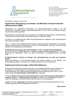 Hygienische &Uuml;berpr&uuml;fung von Eintank- und Mehrtank