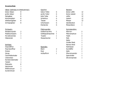 Inventarliste Gl&auml;ser (teilweise im Wohnzimmer): Geschirr: Besteck