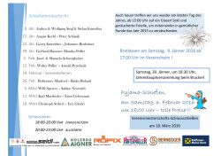 Pyjama-Schießen, am Samstag, 6. Februar 2016 um 18:00 Uhr