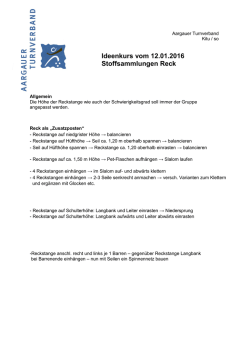 Ideenkurs vom 12.01.2016 Stoffsammlungen Reck