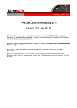 TimeSafe Leistungserfassung 2015 Version 15.0 (Mai 2015)