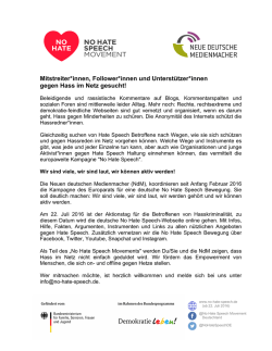 Infos zu No Hate Speech im &Uuml;berblick