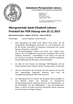 Protokoll der PGR-Sitzung vom 25.11.2015