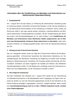 Information &uuml;ber die Verpflichtung von Betrieben und Unternehmen