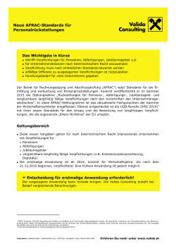 Neue AFRAC-Standards für Personalrückstellungen