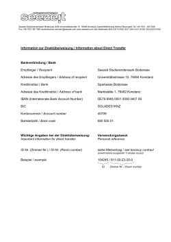 Information zur Direkt&uuml;berweisung / Information about Direct