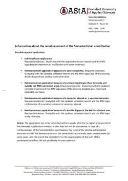 Information about the reimbursement of the Semesterticket
