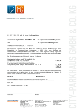 MIETVERTRAG für einen Kfz-Einstellplatz