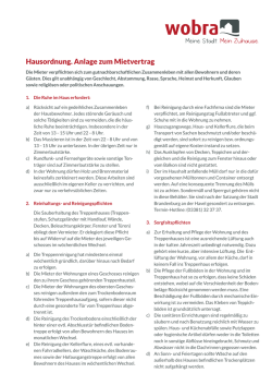Hausordnung. Anlage zum Mietvertrag