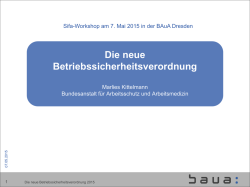 Vortrag "Die neue Betriebssicherheitsverordnung"