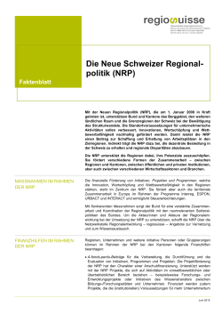 Die Neue Schweizer Regional- politik (NRP)