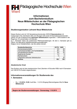 Informationen Bachelorstudium Neue Mittelschule