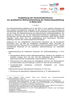 Empfehlung der HSK zur qualitativen