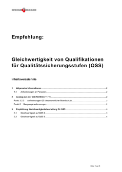 Empfehlung: Gleichwertigkeit von Qualifikationen für