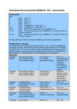 Checkliste Abrechenbarkeit BEMA-Nr. IP4 - ZMK