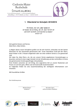 1. Elternbrief - Realschule