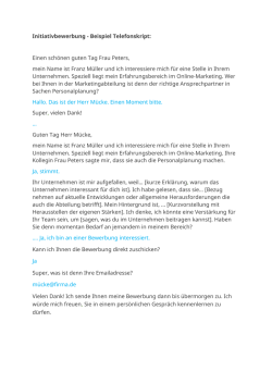 Initiativbewerbung - Beispiel Telefonskript
