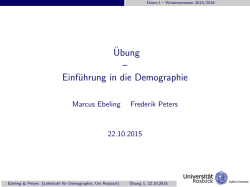 Übung – Einführung in die Demographie