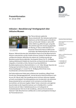 Inklusion = Banalisierung? Streitgespr&auml;ch &uuml;ber inklusive Museen