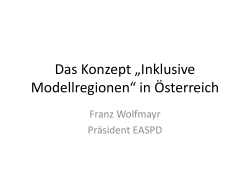 Das Konzept „Inklusive Modellregionen“ in Österreich