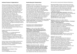 Inklusive Prozesse in Organisationen Beschreibung der
