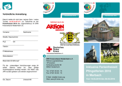 Inklusive Ferienfreizeit 2015 - Ferienfreizeiten des Jugendrotkreuz