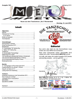 Inhalt Editorial - TanzCentrum Die 3
