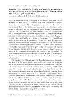 Heinrichs, Bert: Moralische Intuition und ethische Rechtfertigung