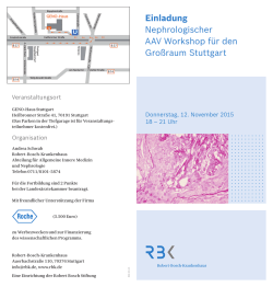Einladung Nephrologischer AAV Workshop für den Großraum Stuttgart