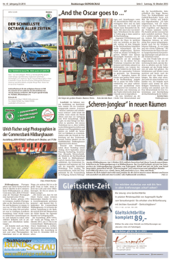 Gleitsicht-Zeit &bdquo;Scheren-Jongleur&ldquo; in neuen R&auml;umen