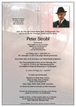 Peter Strobl - Bestattung Sterzl