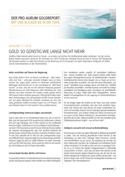 GOLD: SO G&uuml;NSTIG WIE LANGE NICHT MEHR