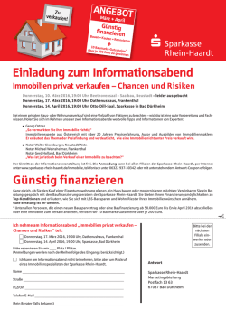 G&uuml;nstig finanzieren Einladung zum Informationsabend