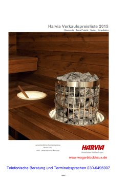 Harvia Verkaufspreisliste 2015 - woga