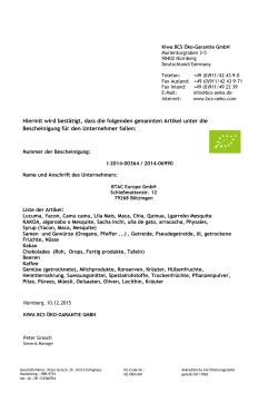 Hiermit wird best&auml;tigt, dass die folgenden genannten Artikel
