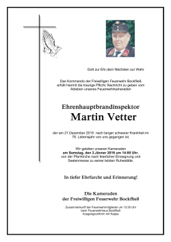 Martin Vetter - Freiwillige Feuerwehr Bockfließ