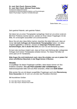 Fragebogen Psychotherapie