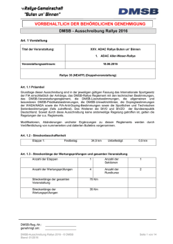 DMSB - Ausschreibung Rallye 2016 - rallye